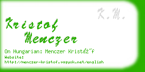 kristof menczer business card